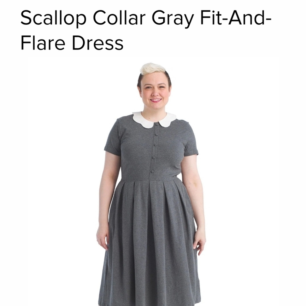 eShakti Scallop collar Fit and Flare Dress size 16